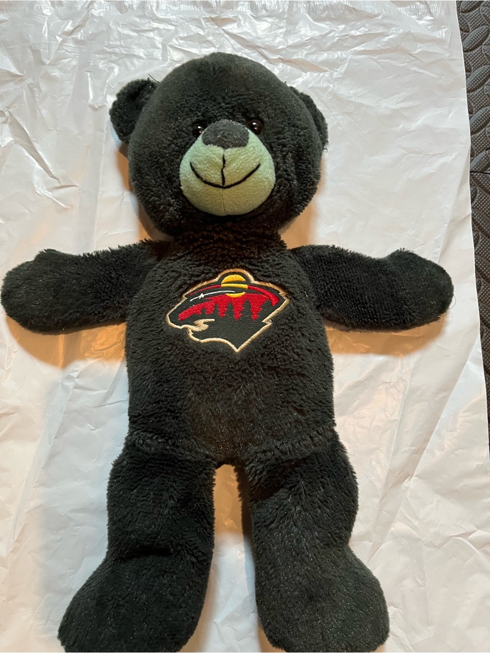 Minnesota Wild Plush Black Bear Stuffed Animal - NHL Team Bear